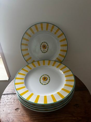 Ensemble de 5 assiettes à dessert Guy Degrenne Sucré Salé tendre jardin prune 