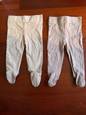 Lot de 2 pantalons avec pieds taille 6mois