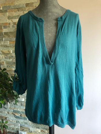 Pull fin bleu canard