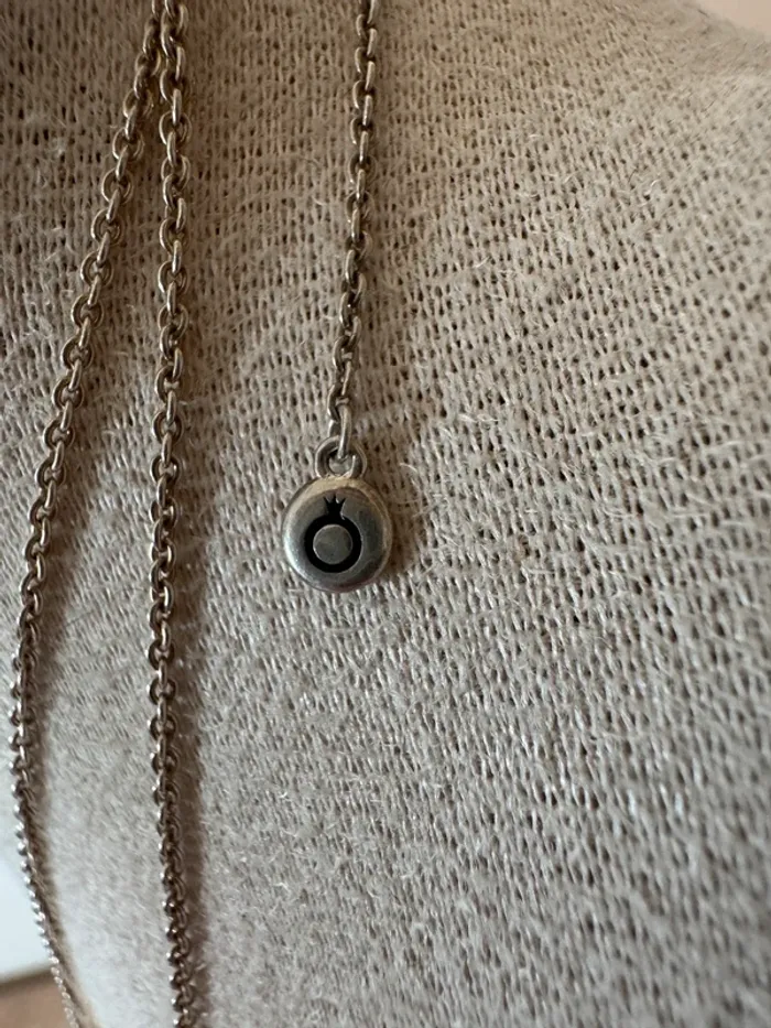 Chaîne et Pendentif Pandora Authentique Léger Comme Une Plume en Argent et Strass blanc - photo numéro 5