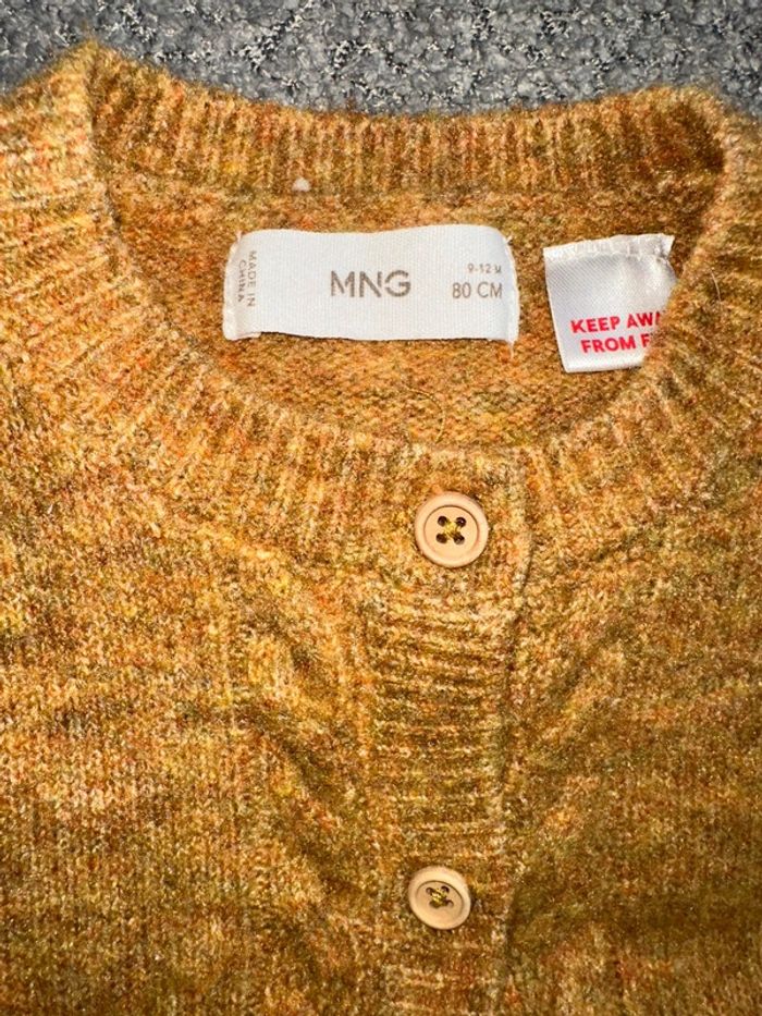 Gilet / cardigan chaud moutarde MANGO - photo numéro 3