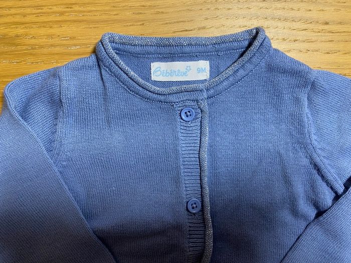 Bébé Rêve Gilet / Cardigan bleu Taille 9 mois - photo numéro 4