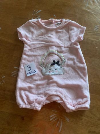 Barboteuse éponge 3 mois fille