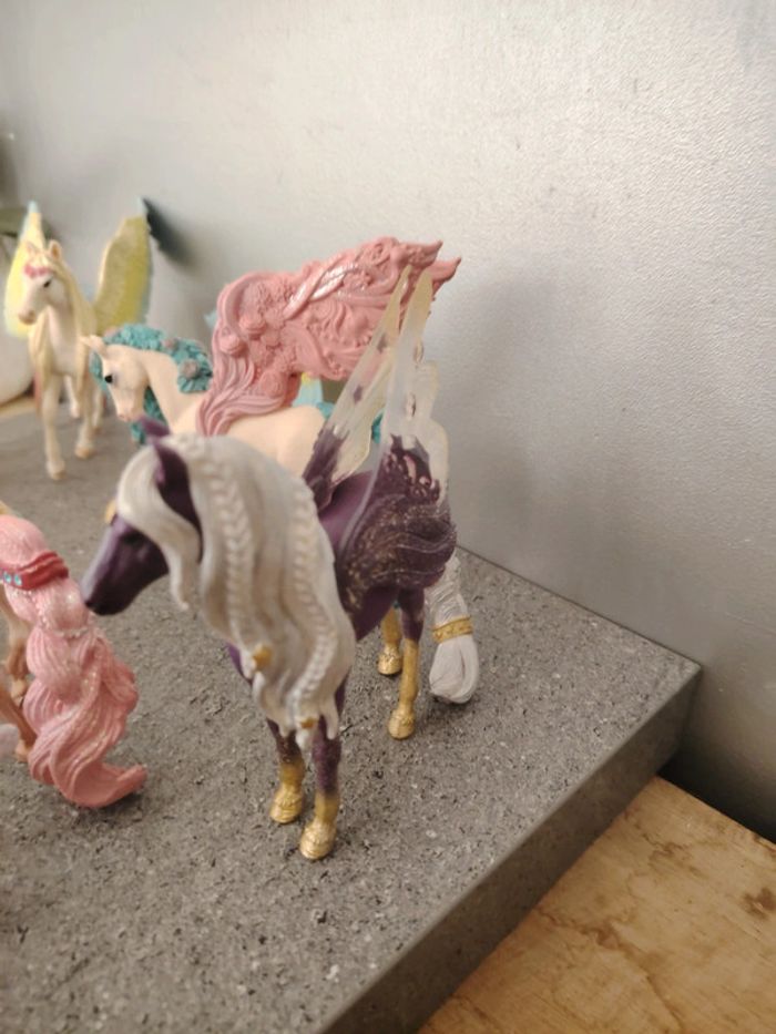 Lot schleich bayala fee chevaux poulain licorne cavalière tbe - photo numéro 5