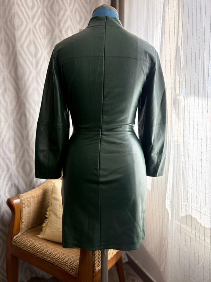 Robe Zara - simili cuir - vert foncé - taille XS/34 - neuf avec étiquette - - photo numéro 4
