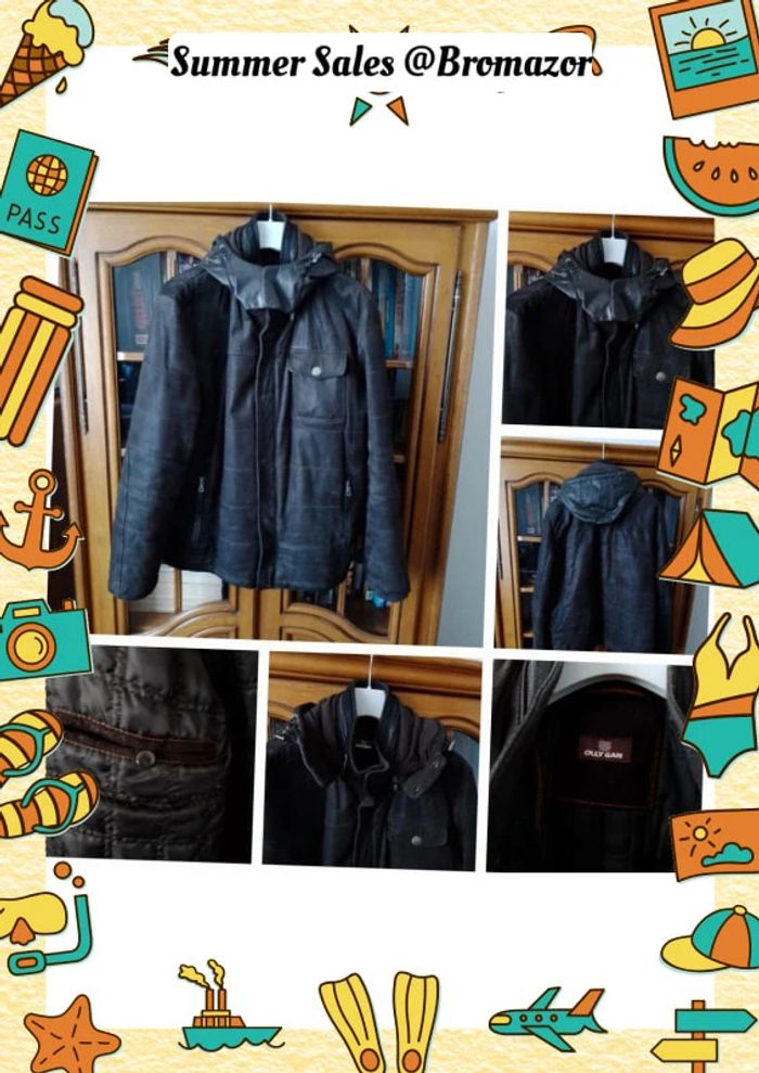 Blouson vintage en cuir Olly Gan taille XL - photo numéro 4