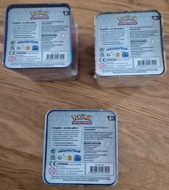 Lot Pokémon de 3 Tin Cube Mars 2024 Neuf Scellé Français Artset Rare - photo numéro 4
