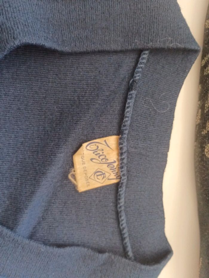 Pull en v sans manche trico jenny rétro vintage - photo numéro 2