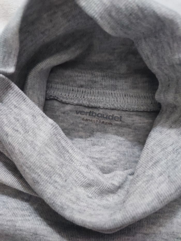 Sous pull gris vertbaudet taille 6 ans - photo numéro 2
