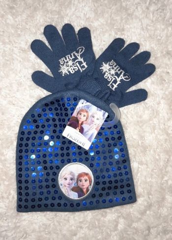 Ensemble bonnet à sequins et gants Reine des neiges Anna et Elsa💫