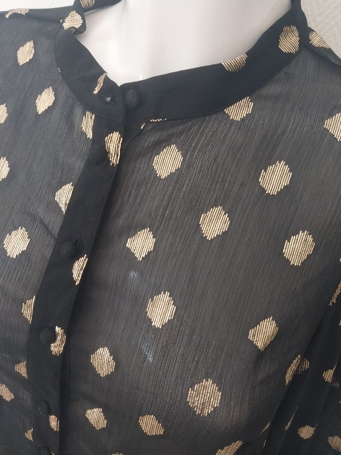 Robe H&M noire à pois dorés – Taille M - photo numéro 7