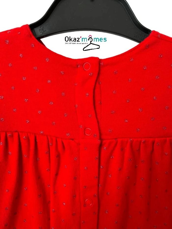 Robe à manches longues rouge à pois pailletés - Petit Bateau 6 mois - photo numéro 5