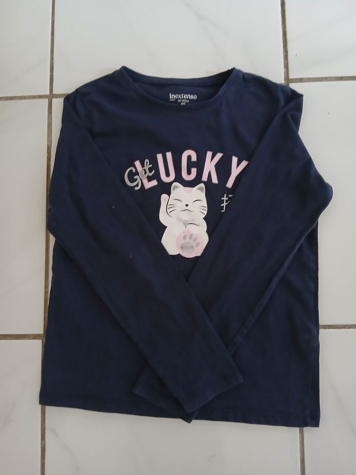 Pull fin en coton fille taille 10 ans marque inextenso  couleur marine,blanc,rose