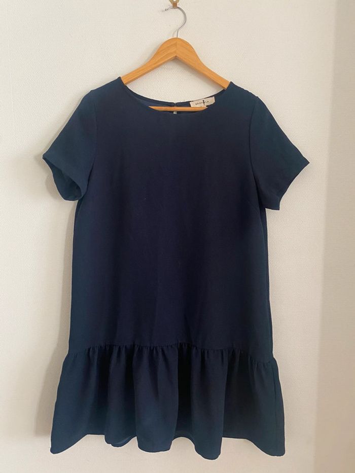 Robe ample crêpe marine