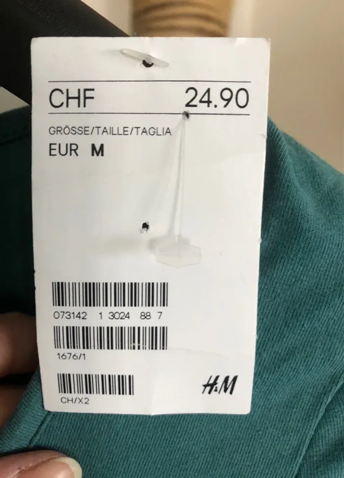 Robe turquoise à manches courtes H&M en coton taille 38 / M neuve avec étiquette. - photo numéro 17