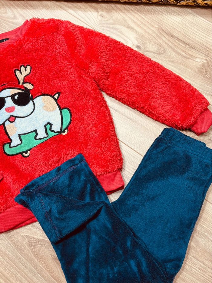 Taille 6 ans pyjama de Noël piloupilou garçon Tex rouge et bleu * chien * 💙 - photo numéro 3