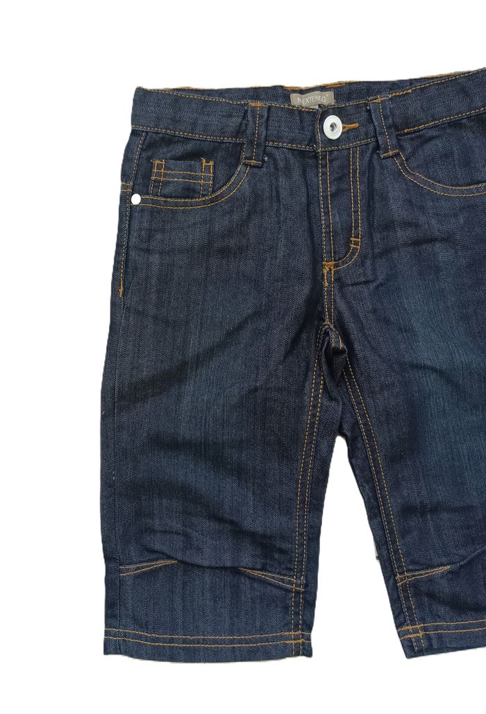 Bermuda jean bleu marine. Short long. In Extenso. Coton. Polyester. Taille 8 ans. 125 - 131 cm - photo numéro 4
