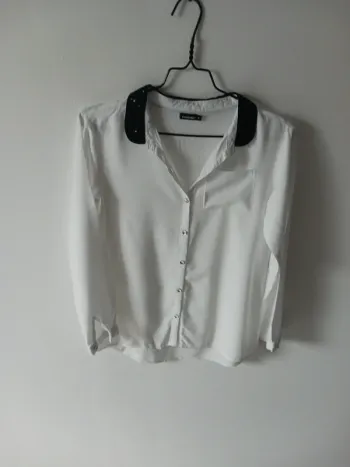 Chemisier fille blanc et strass 14 ans In extenso