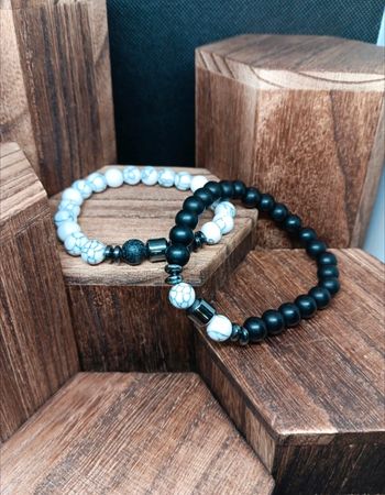 Bracelets de Couple en Pierre Minérale – Ajustables & Symboliques
