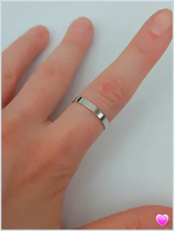 Bague argentée tendance en acier inoxydable