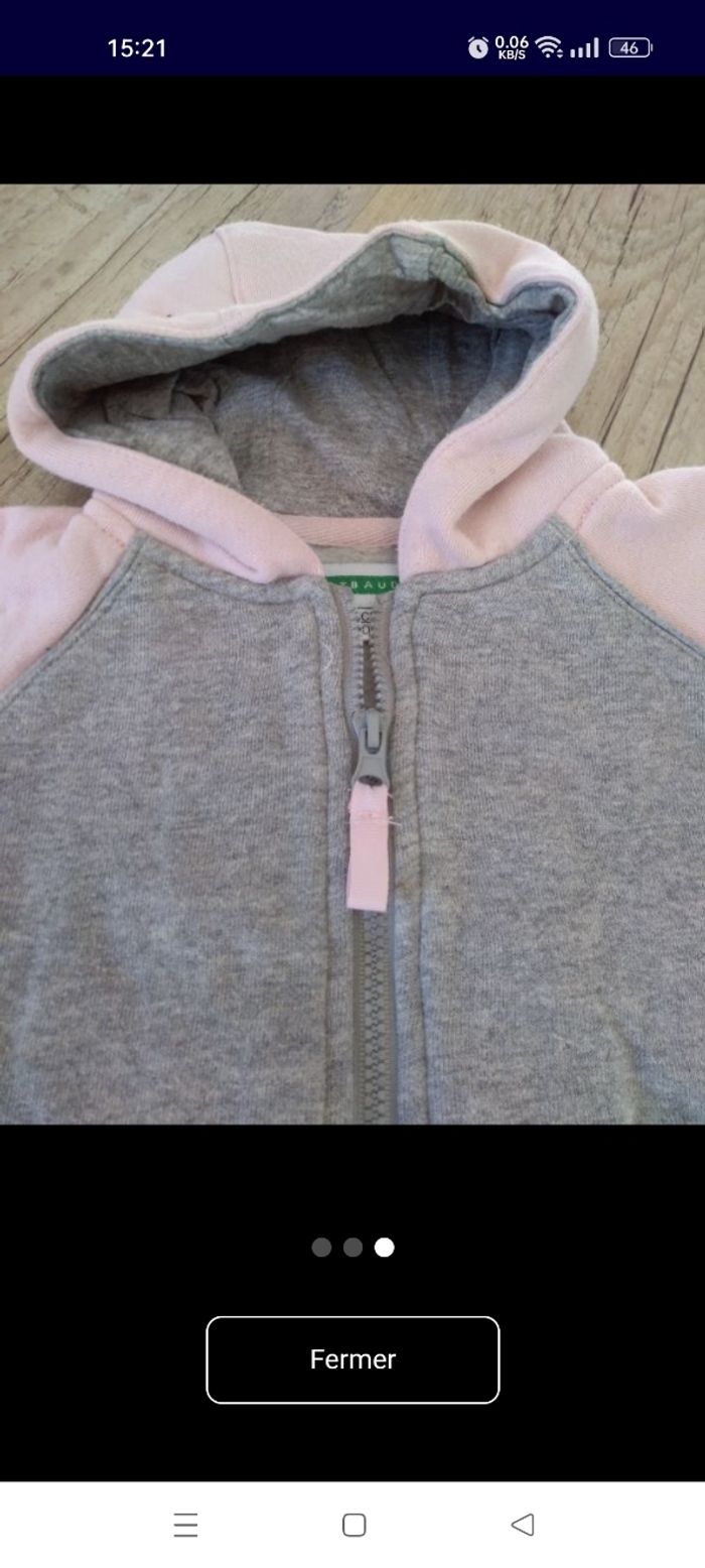 Veste à capuche/ 3 mois - 60 cm - photo numéro 3