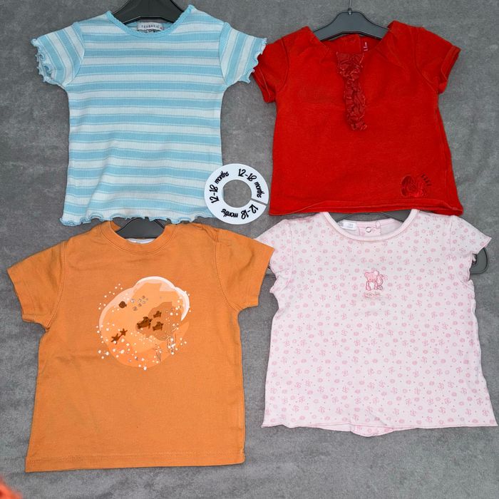 Lot tee shirt bébé fille 12 mois