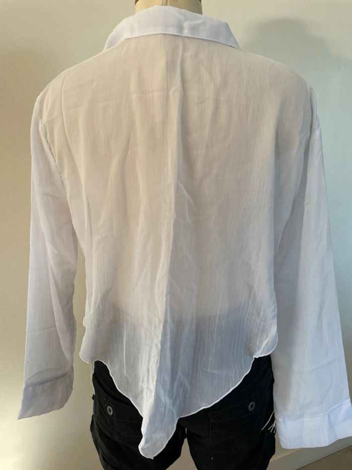 Gilet voile à franges blanc superbe - photo numéro 3