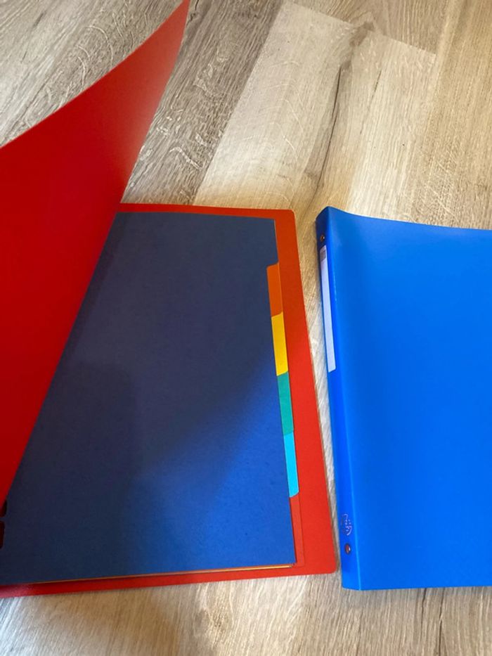 Lot de deux petits classeurs souples, bleu et rouge - photo numéro 5