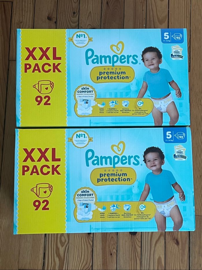 Pampers premium pack xxl 184 couches taille 5