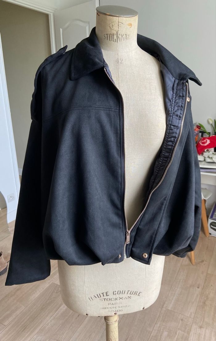 Blouson d’automne en daim noir - photo numéro 2
