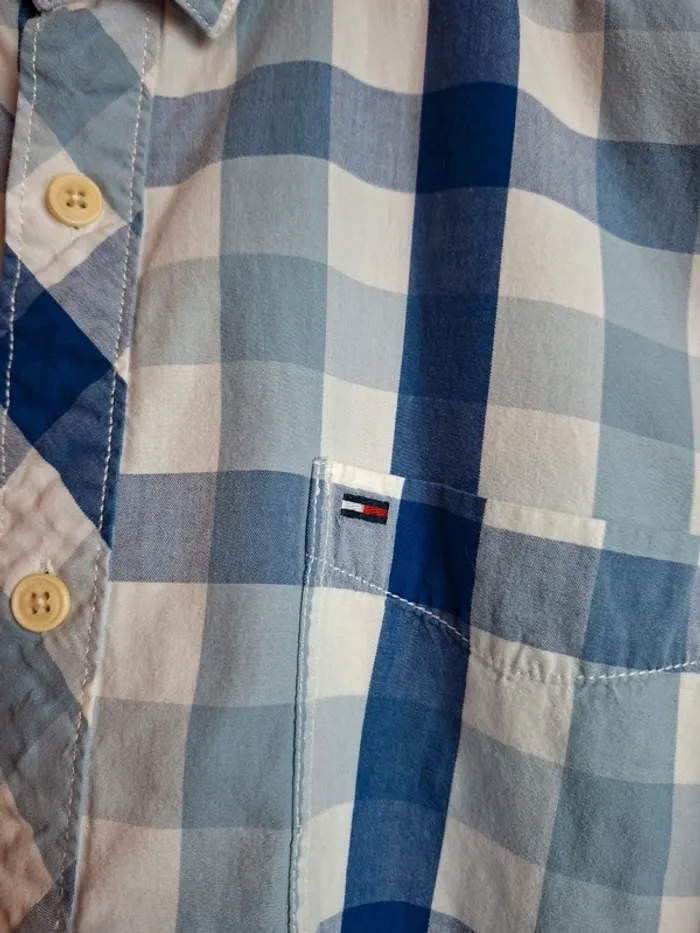 Chemise Tommy Hilfiger Denim à carreaux bleus/blancs XL (9) - photo numéro 3