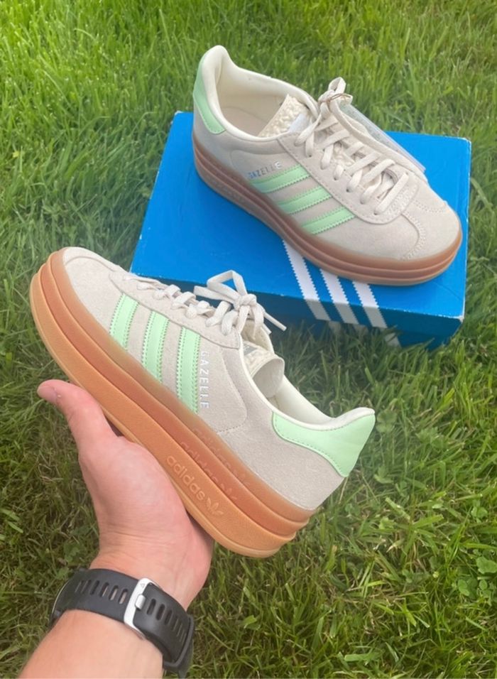 Adidas Gazelle Semi Green Spark Cream White - 37 1/3