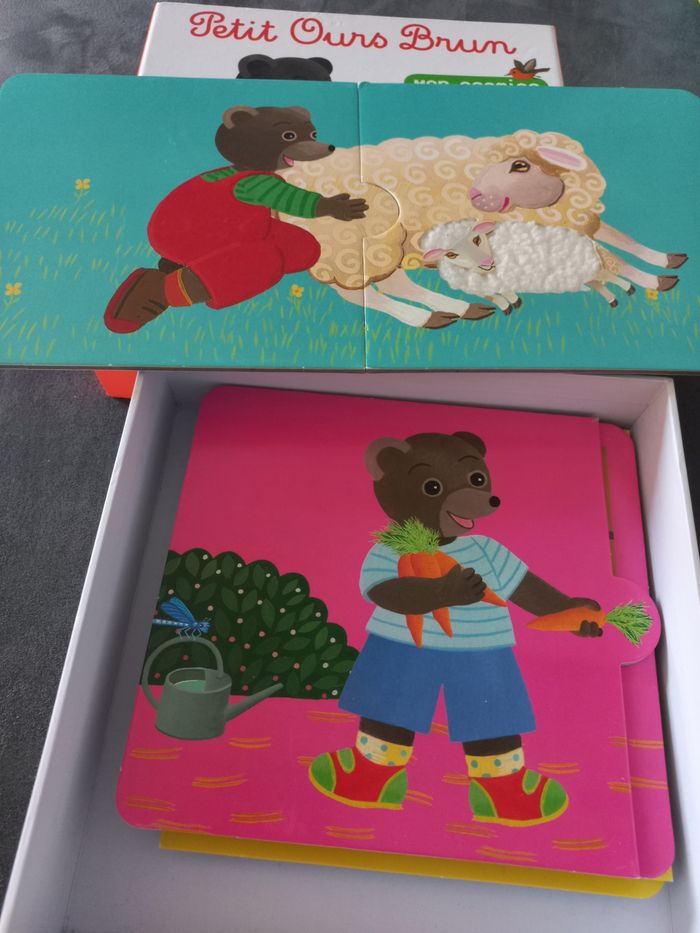 Puzzle petit ours brun mon premier puzzle à toucher les animaux - photo numéro 2