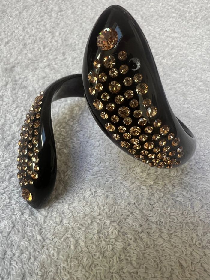 Bracelet cristaluna serpenti en cristal acrylique noir swarovski 401 776 18 neuf - photo numéro 2