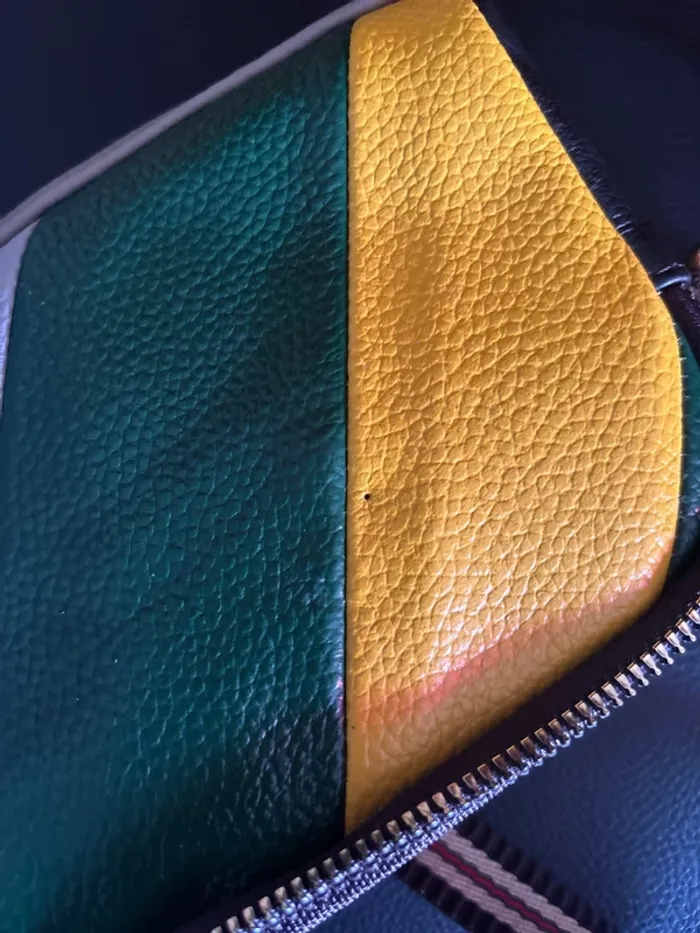 Pochette bandoulière cuir deux couleurs neuf - photo numéro 6