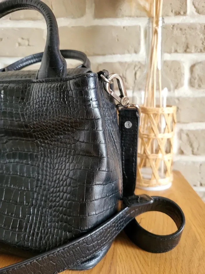 Sac à main Anouck Claudie Pierlot - cuir texturé noir - photo numéro 7