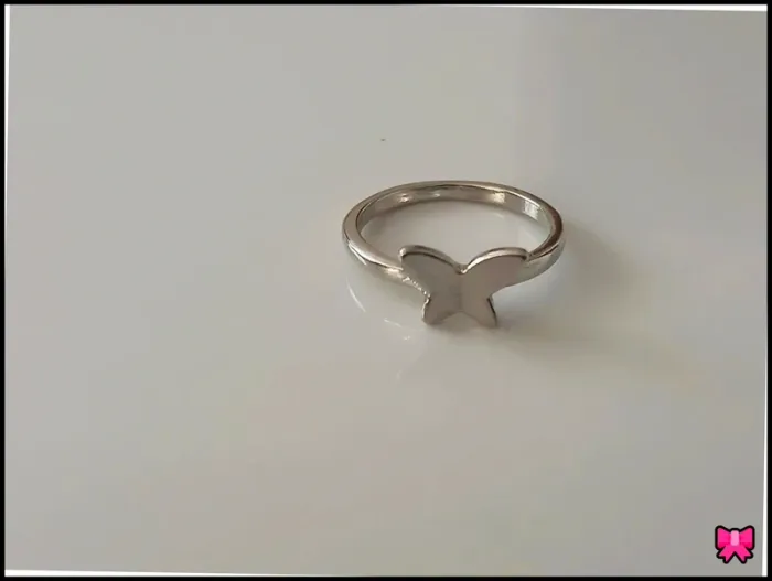 Bague papillon tendance femme en acier inoxydable