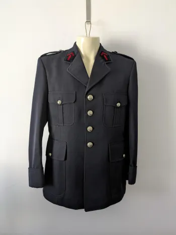 Veste en laine vintage Sapeurs Pompiers - tenue de cérémonie soldat du feu - taille S