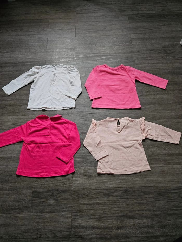 Lot de 4 tee-shirts manches longues fille taille 12 mois - photo numéro 2