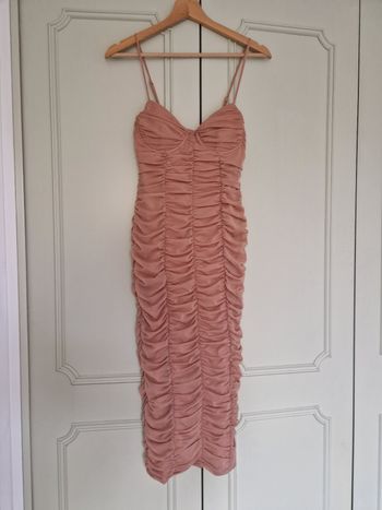 Robe plissé vieux rose