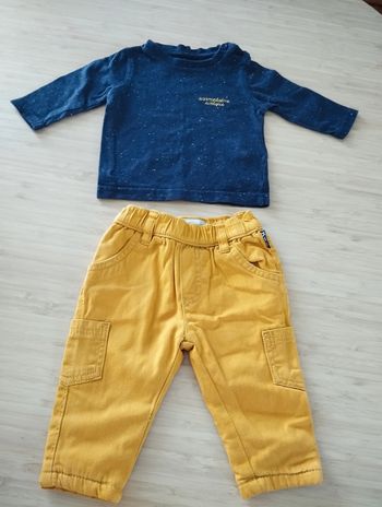 Ensemble pantalon+ maillot manches longues 3 mois