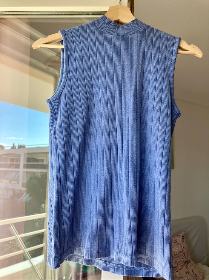 Débardeur bleu 100% coton Vintage - photo numéro 2
