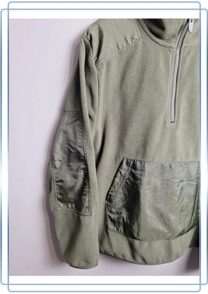 Polaire quart de zip nike / homme / taille S kaki / logo brodé bi matière - photo numéro 2