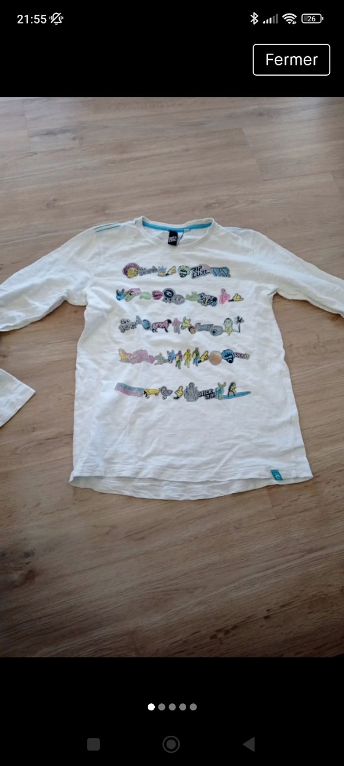 T-shirt manches longues rip curl taille 14ans