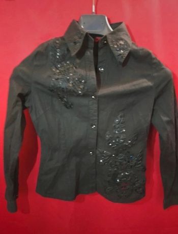 Chemise ceintree stretch vintage manches longues