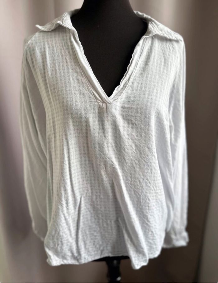 Blouse blanche longues manches taille unique