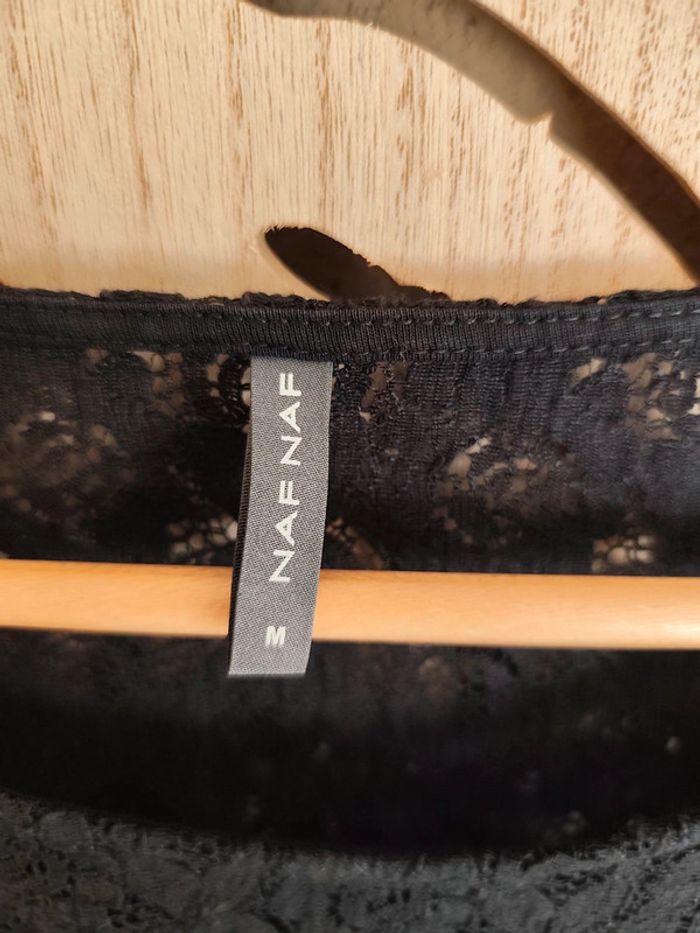 Top Maille ajourée noire, taille M, Naf Naf - photo numéro 7