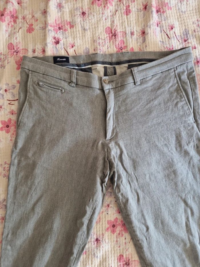 Pantalon droit gris très bon état Taille 46 Façonnable - photo numéro 3