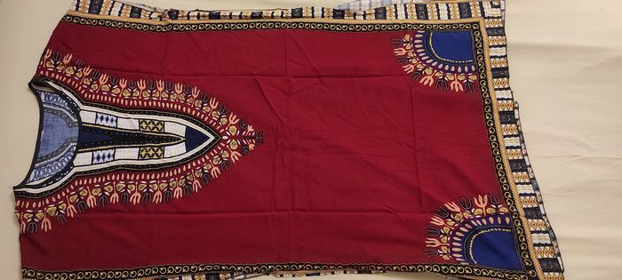 Robe tunique africaine bordeaux
