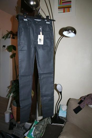 🌸Jean noir enduit skinny cropped mid waist Taille 32 "Mango" Neuf 🌸